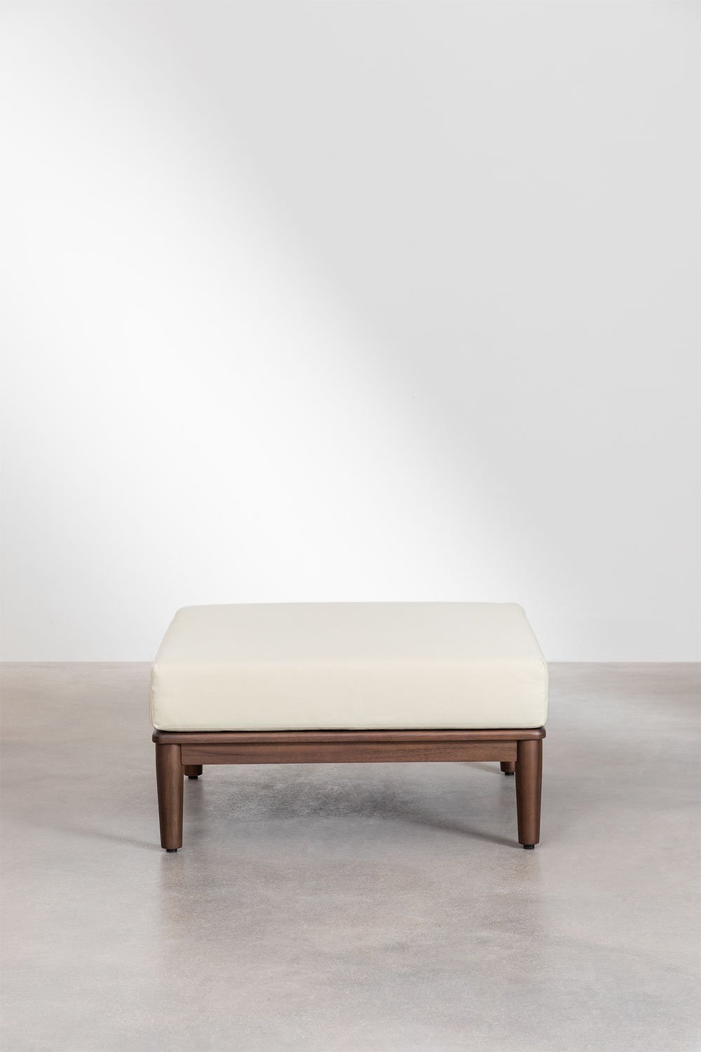 Conjunto de jardín con sofá modular esquinero de 4 piezas,mesa de centro y puff en acacia Giulia, imagen de galería 15