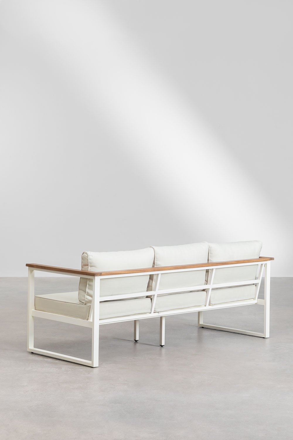 Conjunto de jardín con sofá de 3 plazas, 2 sillones y mesa de centro en aluminio y madera de acacia Lipov  , imagen de galería 4