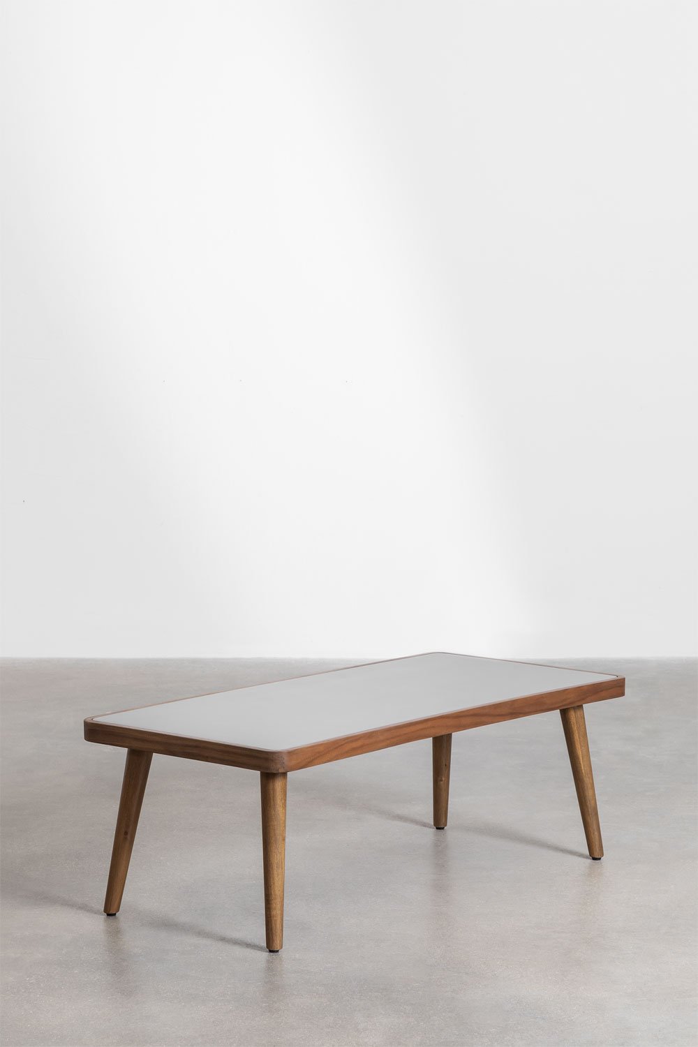 Mesa de Centro en Cemento y Madera de Acacia Marilia   , imagen de galería 1