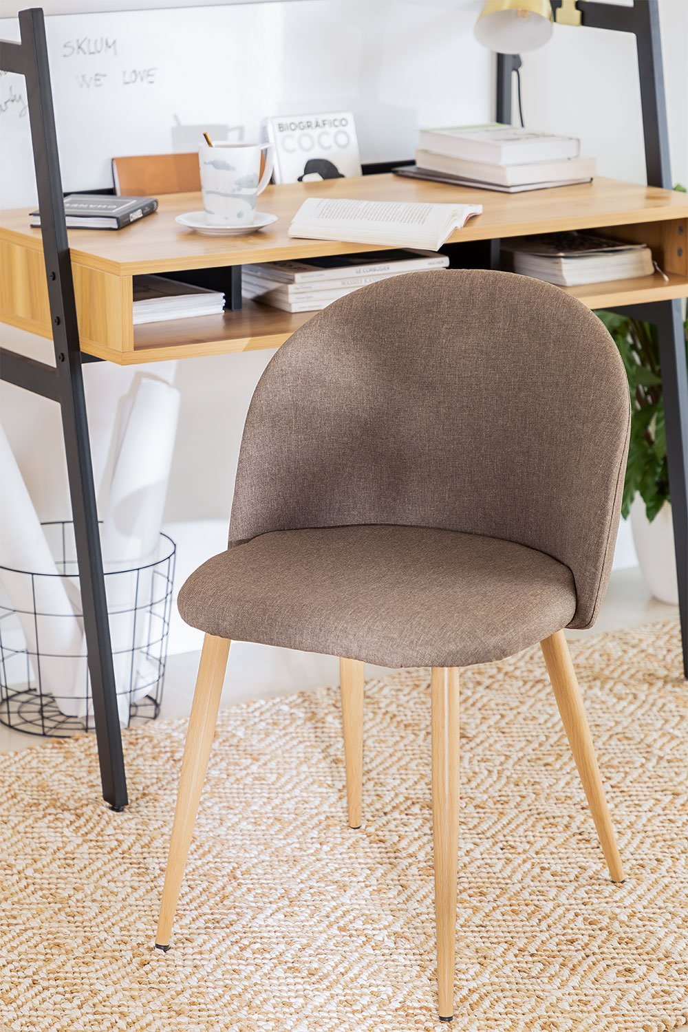 Silla de comedor tapizada y en acero Kana      , imagen de galería 7