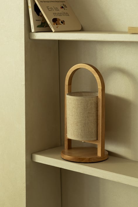 Lámpara de Mesa Inalámbrica en Madera Goriberg