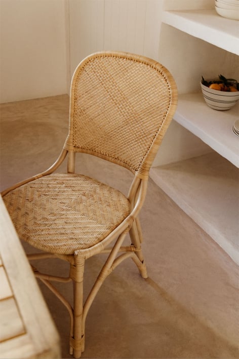 Silla de comedor en ratán Zariel