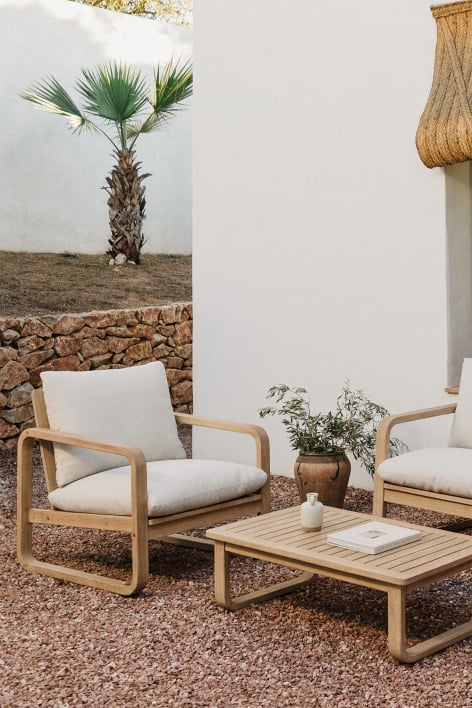 Pack de 2 Sillones de Jardín en Madera de Acacia Dunein