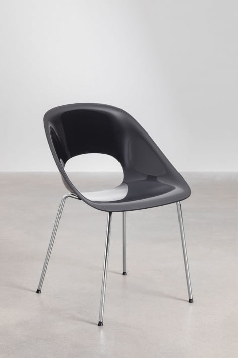 Pack de 2 sillas de comedor en polipropileno y hierro Louna