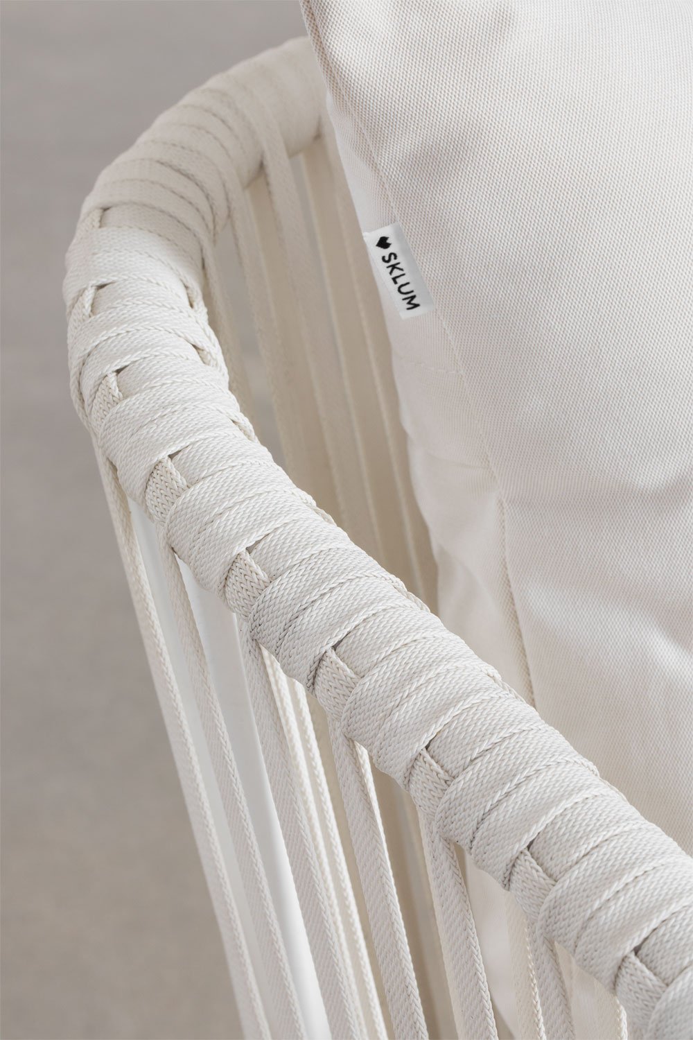 Silla de jardín con reposabrazos en aluminio y cuerda trenzada Arhiza Classic, imagen de galer&iacute;a 5