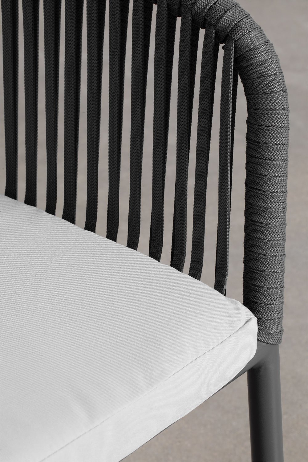 Silla de jardín con reposabrazos en aluminio y cuerda trenzada Arhiza Classic, imagen de galería 6