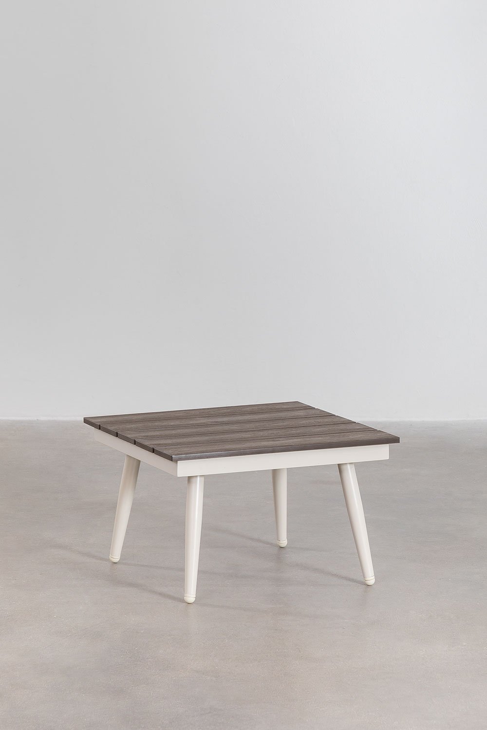 Conjunto de jardín con sofá esquinero de 4 plazas y mesa de centro en aluminio y madera Nadi, imagen de galería 9