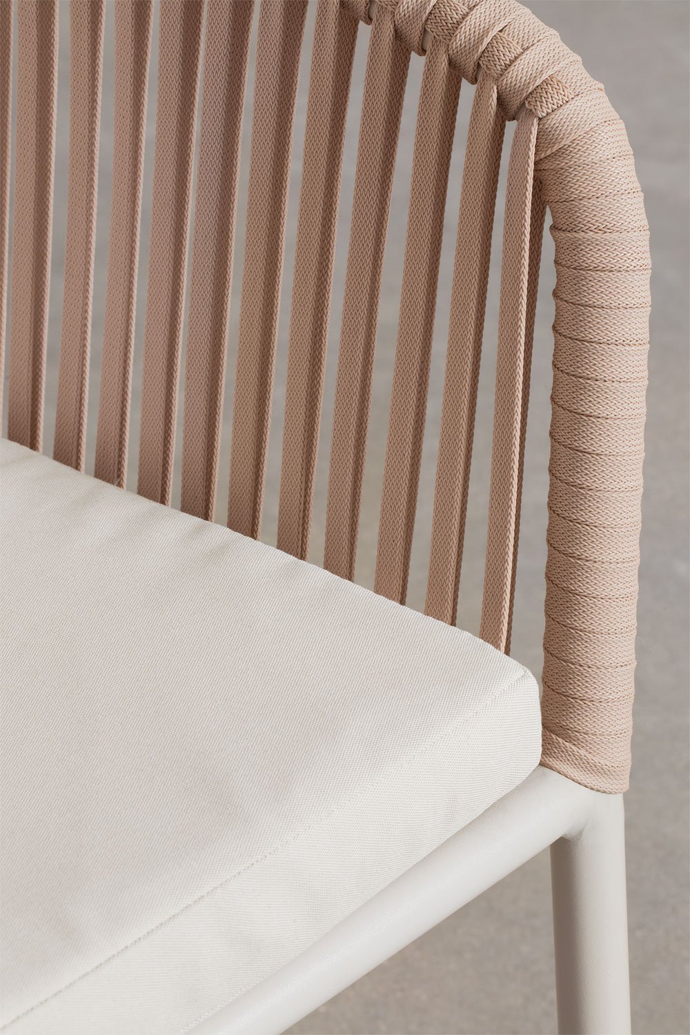 Pack de 4 sillas de jardín con reposabrazos en aluminio y cuerda trenzada Arhiza Classic, imagen de galer&iacute;a 7