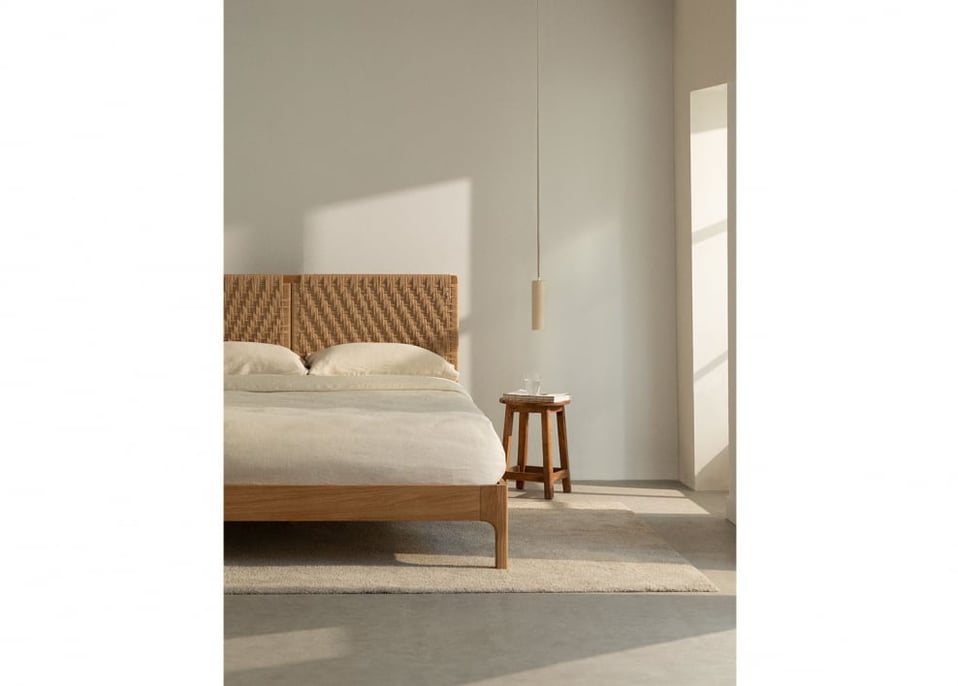 Cama para colchón 160x200cm en madera Vaneysa - Madera Natural