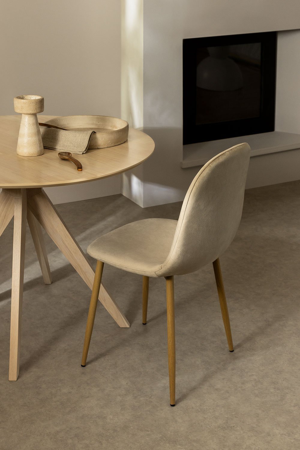 Pack de 4 sillas de comedor en terciopelo Glamm    , imagen de galería 1