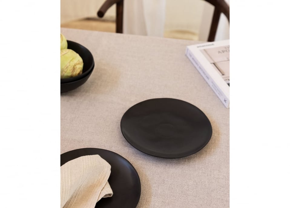 Pack de 2 platos de postre en gres Belvere - Negro