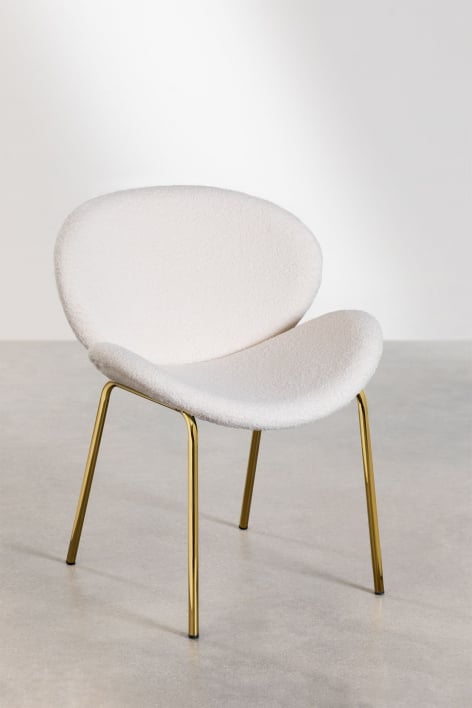 Silla de comedor tapizada en borreguito Fior