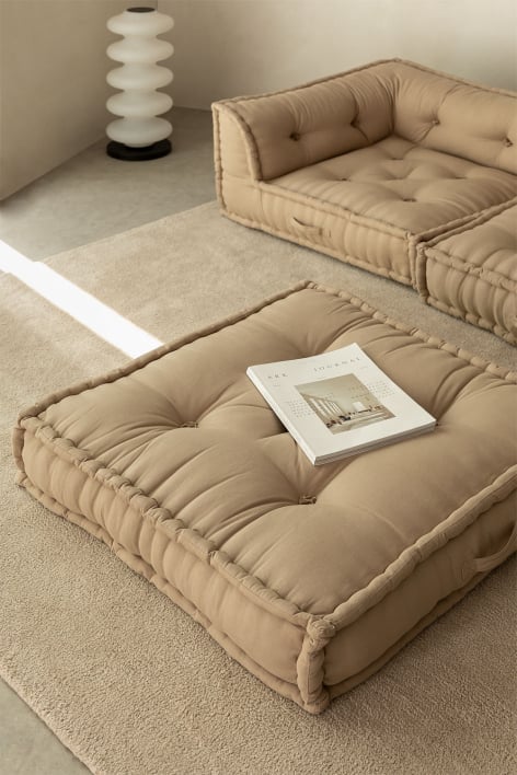 Cojín de suelo para sofá modular en algodón Dhel - Beige Semoline