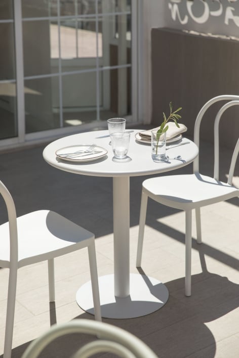 Mesa de jardín redonda Ø70 cm en hierro Mizzi