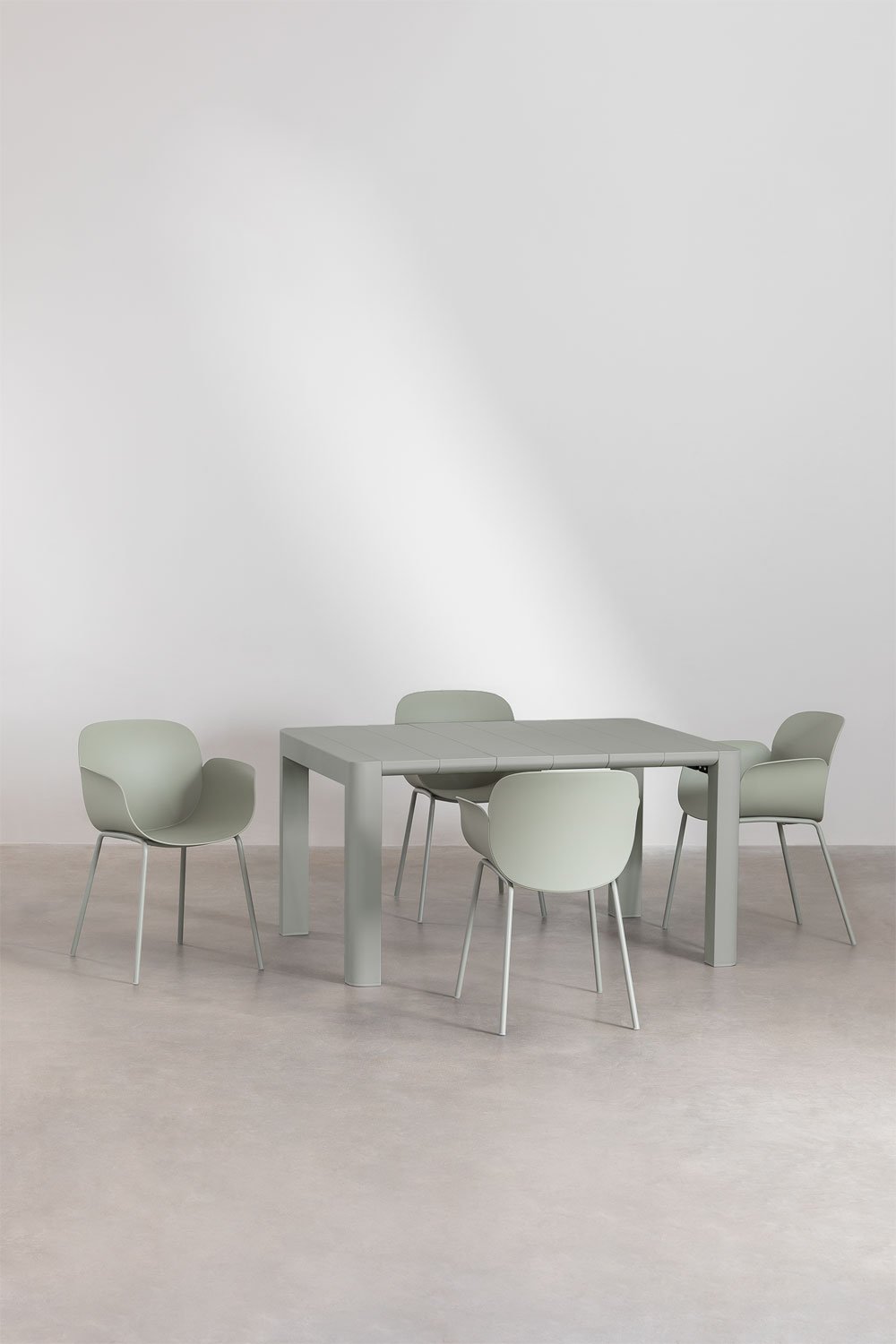 sklum Set de Mesa Rectangular (140x100 cm) Arnadine y 4 Sillas de Comedor Lynette