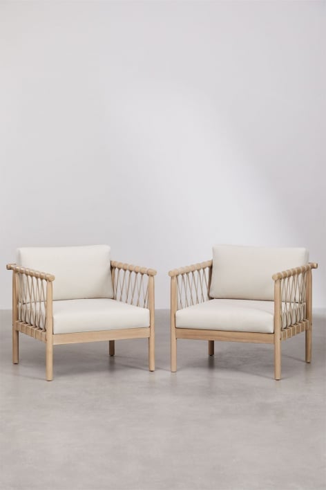 Pack de 2 Sillones en Madera de Acacia Bizerta