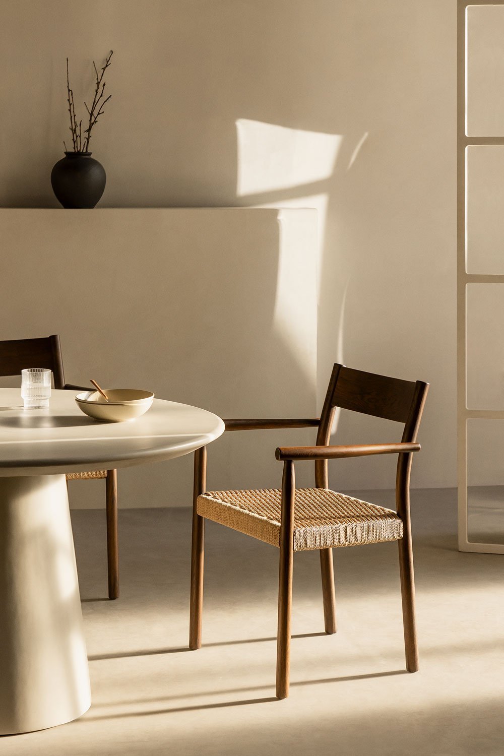 Pack de 4 Sillas de Comedor en Madera de Roble y Cuerda Trenzada Mara, imagen de galería 1