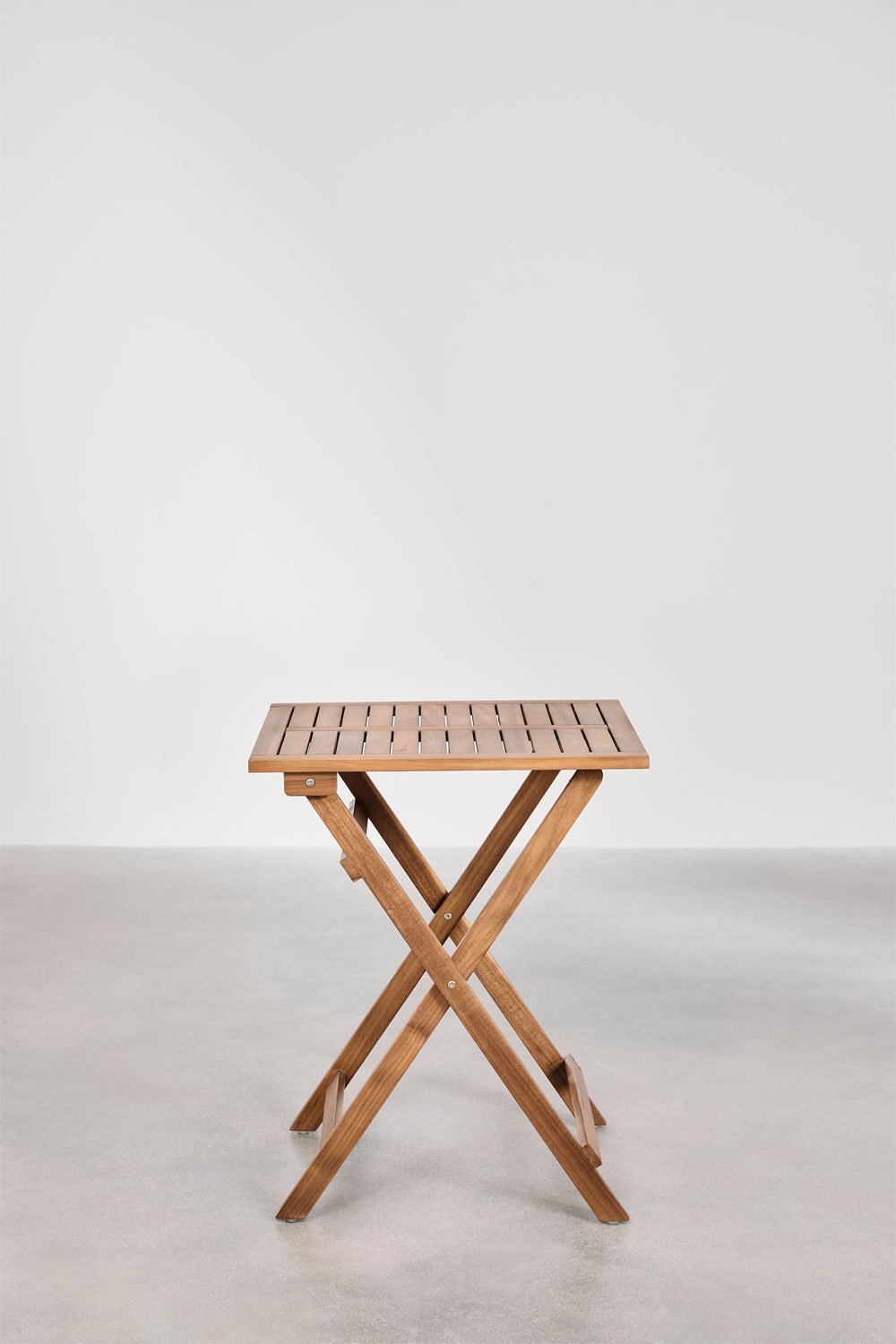 Mesa de jardín cuadrada 60x60 cm plegable en madera de acacia Delawer    , imagen de galería 3