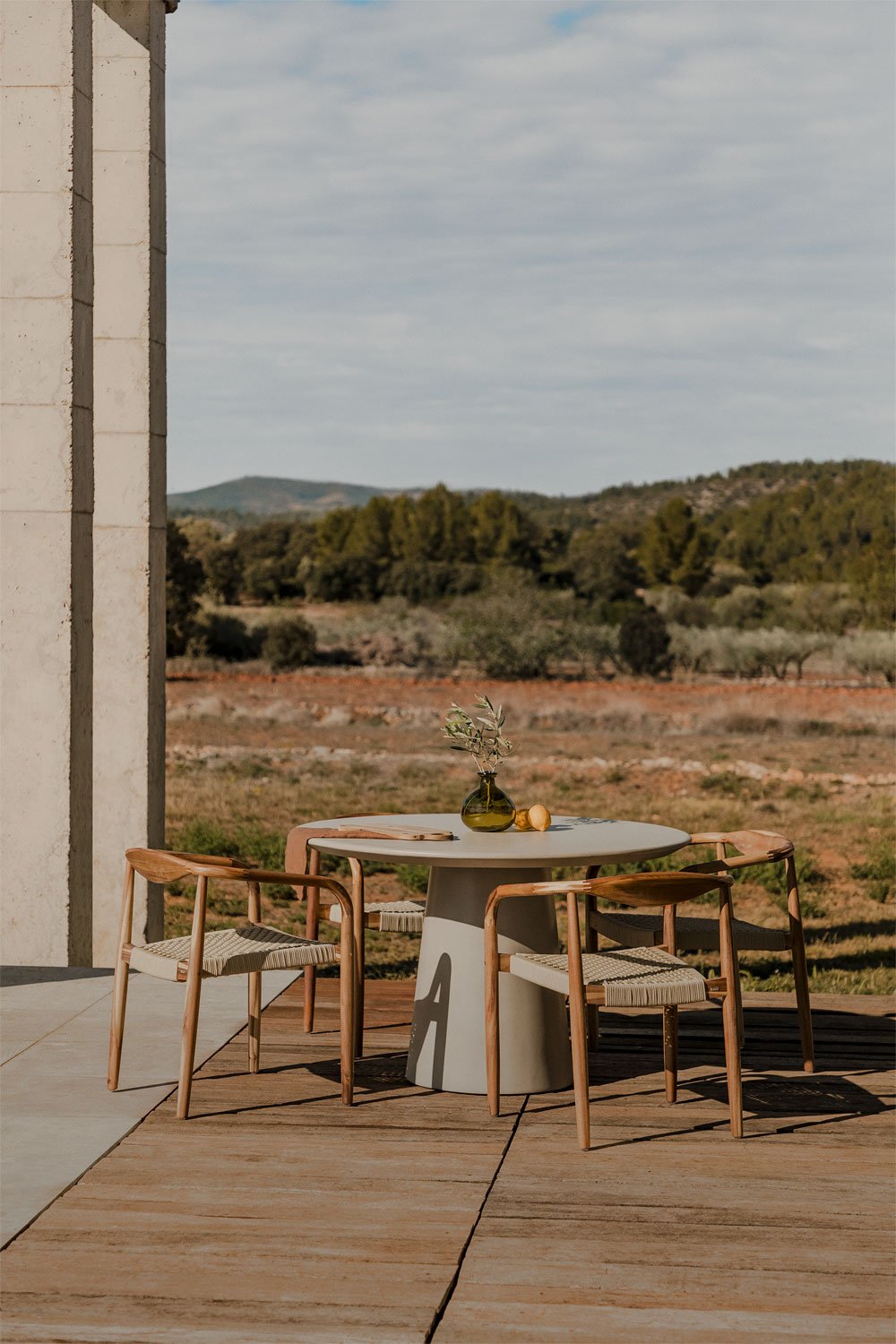 Mesa de Jardín Redonda en Cemento (Ø120 cm) Noemi   , imagen de galería 1