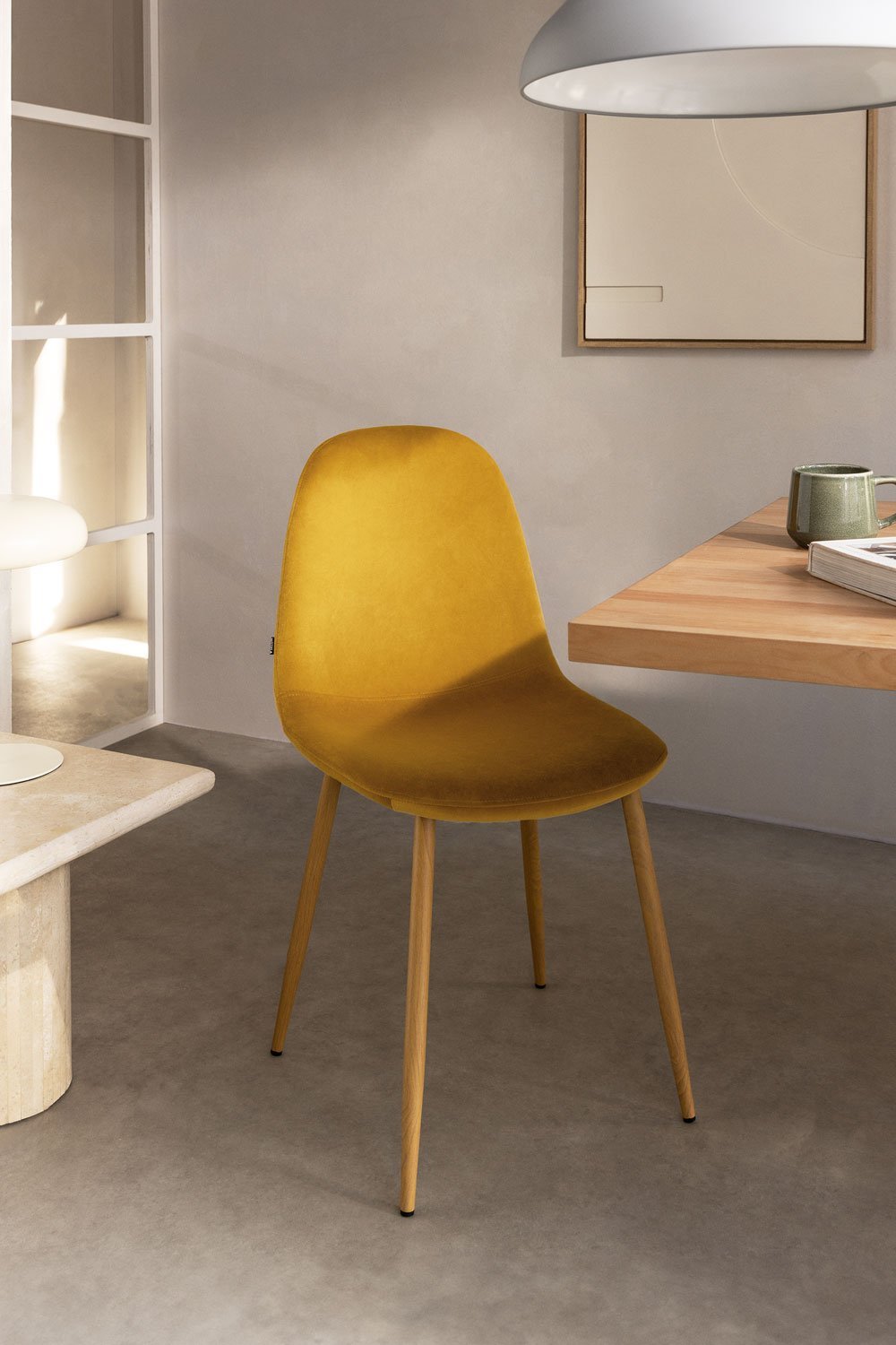 Pack de 4 sillas de comedor en terciopelo Glamm    , imagen de galería 1