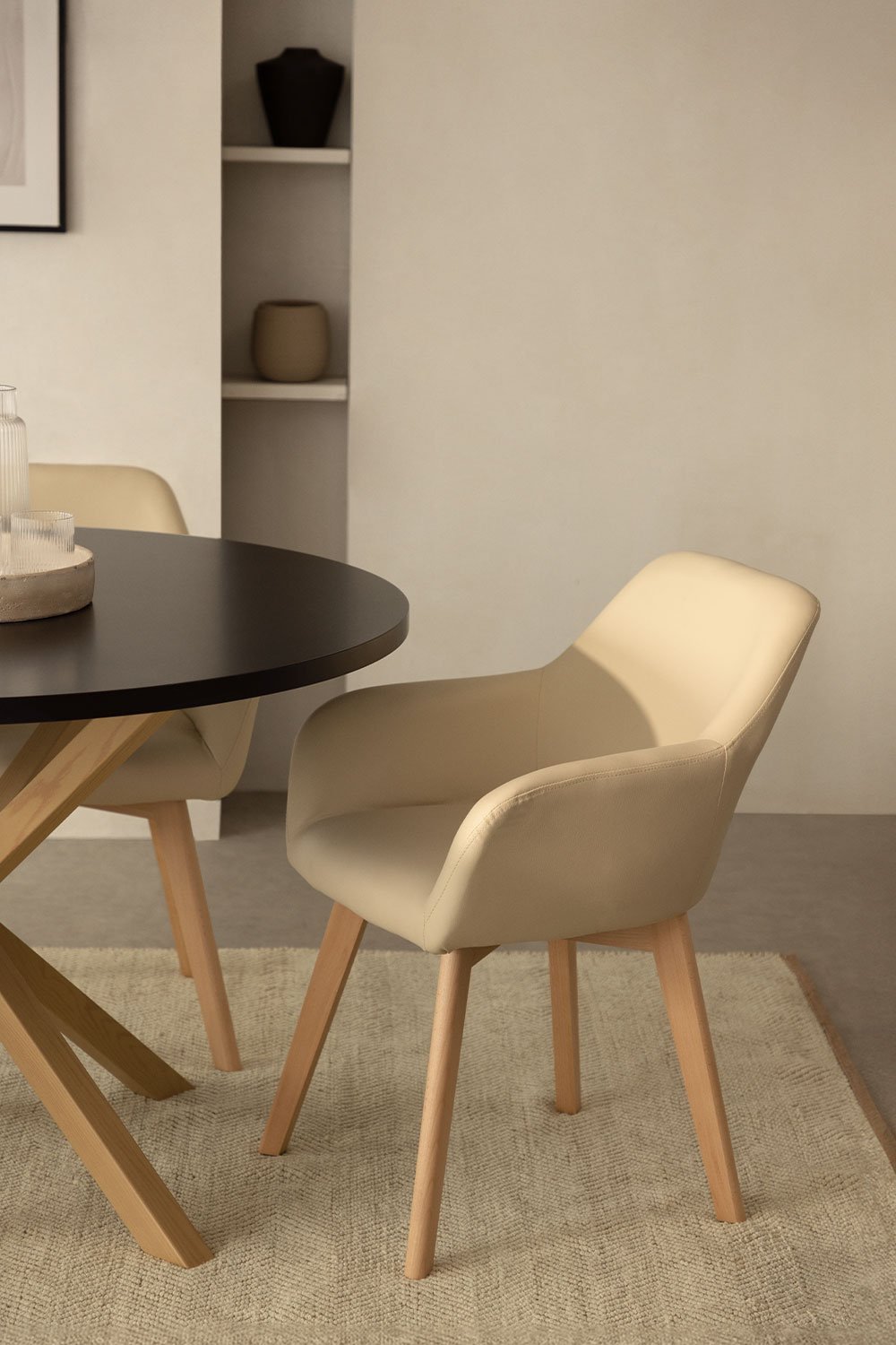 Silla de Comedor con Reposabrazos en Polipiel Ervi Design , imagen de galería 1