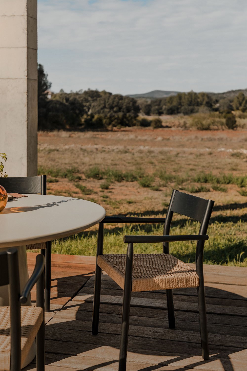 Silla de jardín en madera de roble y cuerda trenzada Mara , imagen de galería 1