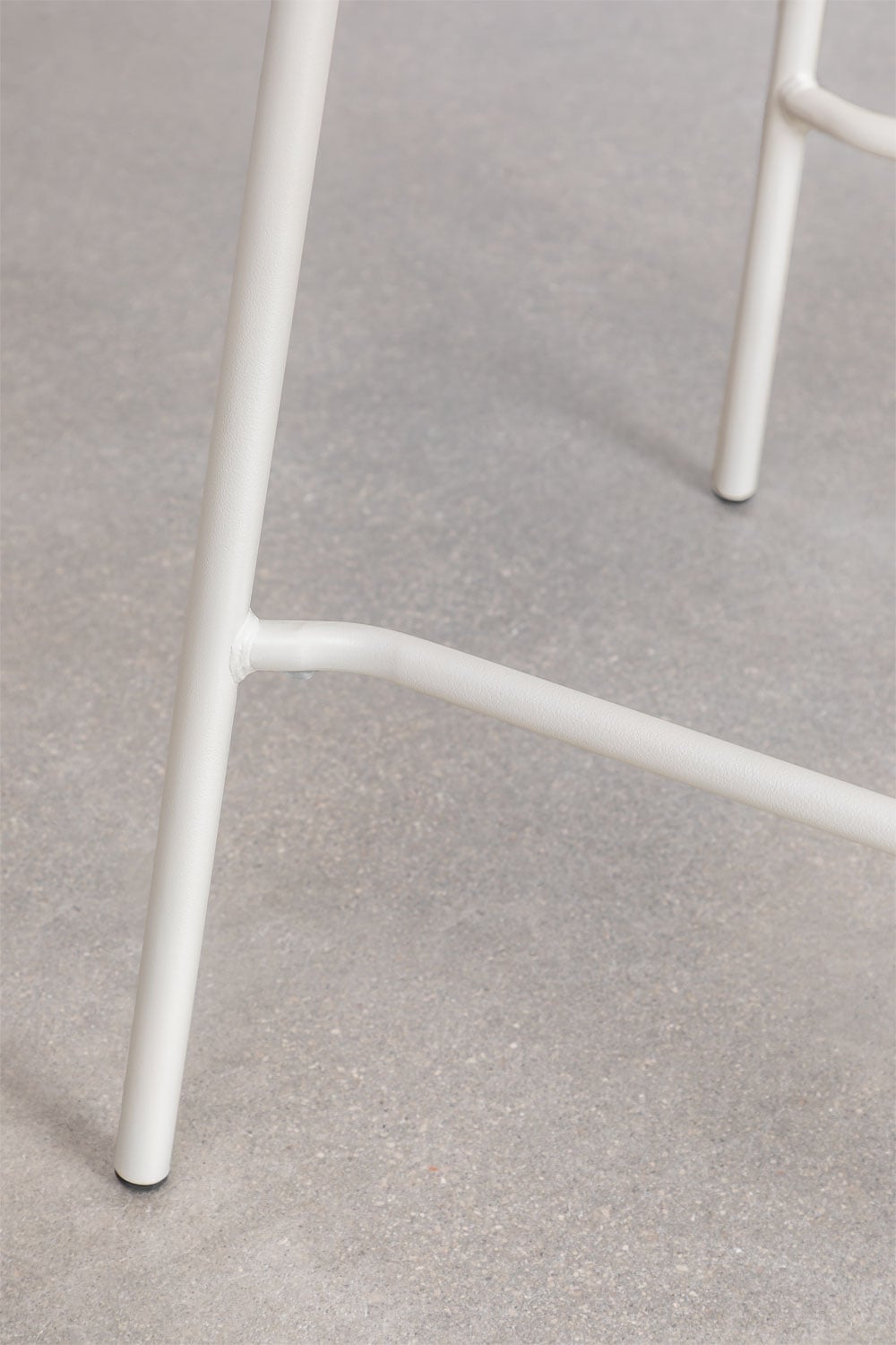 Pack de 2 taburetes altos de jardín 65 cm apilables en acero blanco gardenia Elton, imagen de galer&iacute;a 5