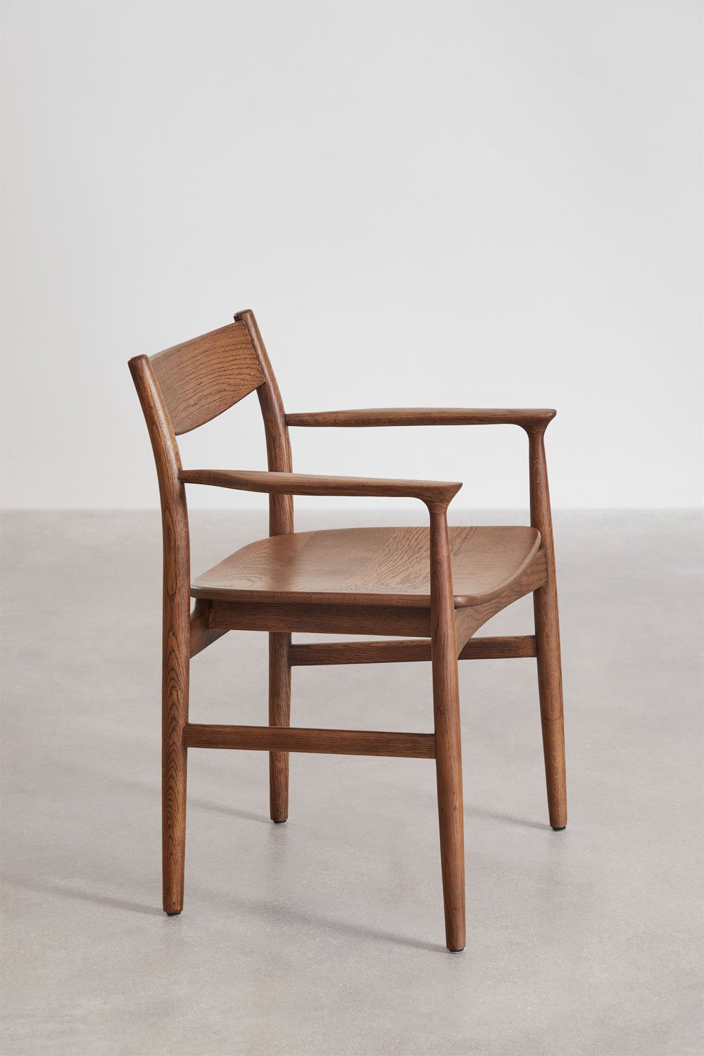 Silla de comedor con reposabrazos en madera de roble Mireita , imagen de galería 3