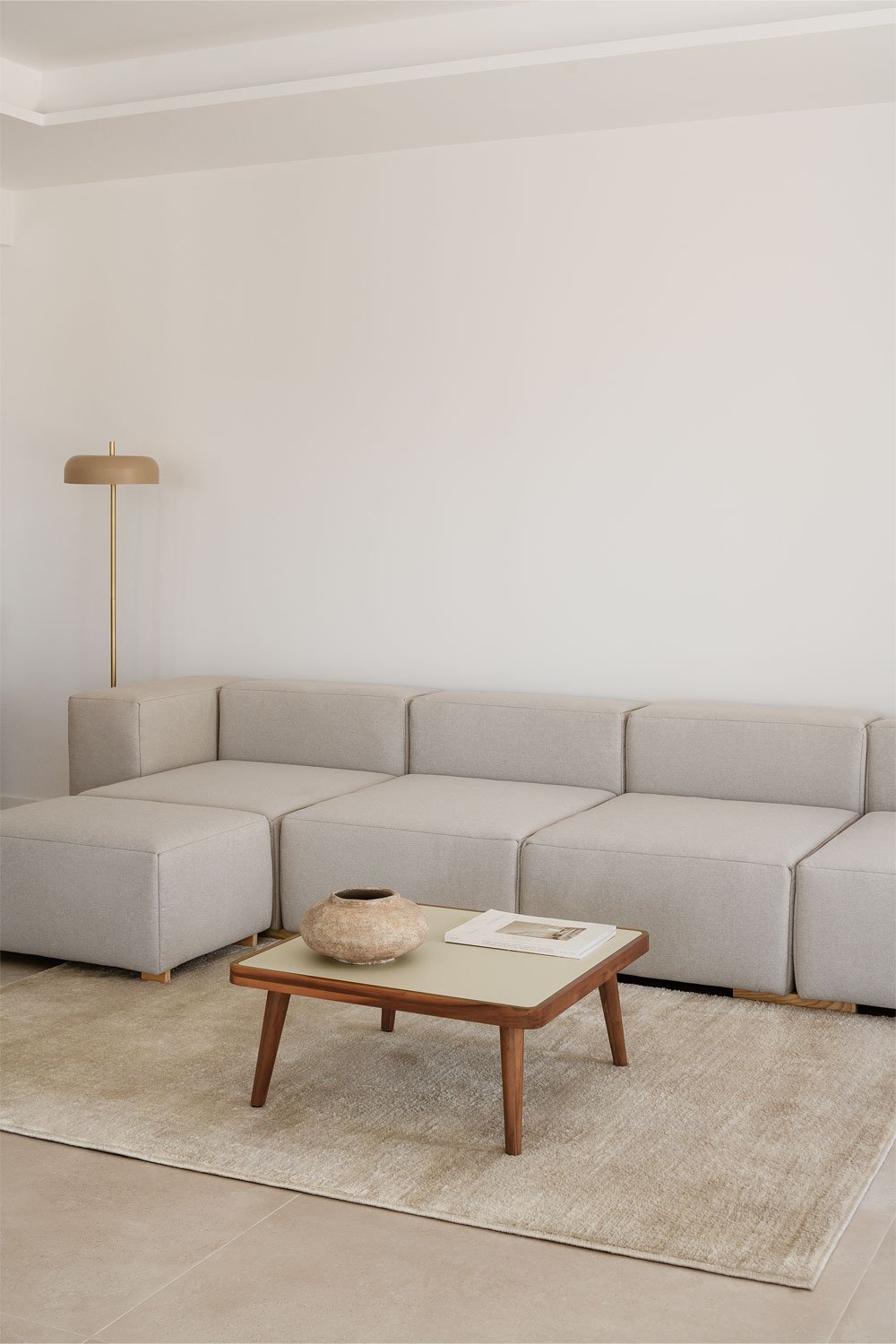 Mesa de Centro en Cemento y Madera de Acacia Marilia   , imagen de galería 1