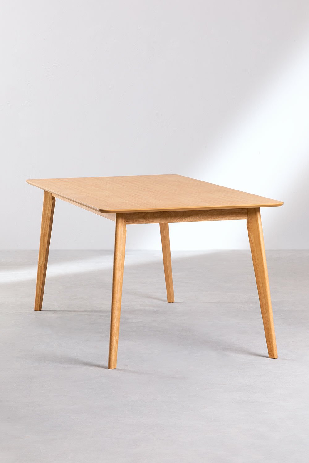 Mesa de comedor rectangular 180x90 cm en MDF y madera de caucho Kerhen, imagen de galería 3