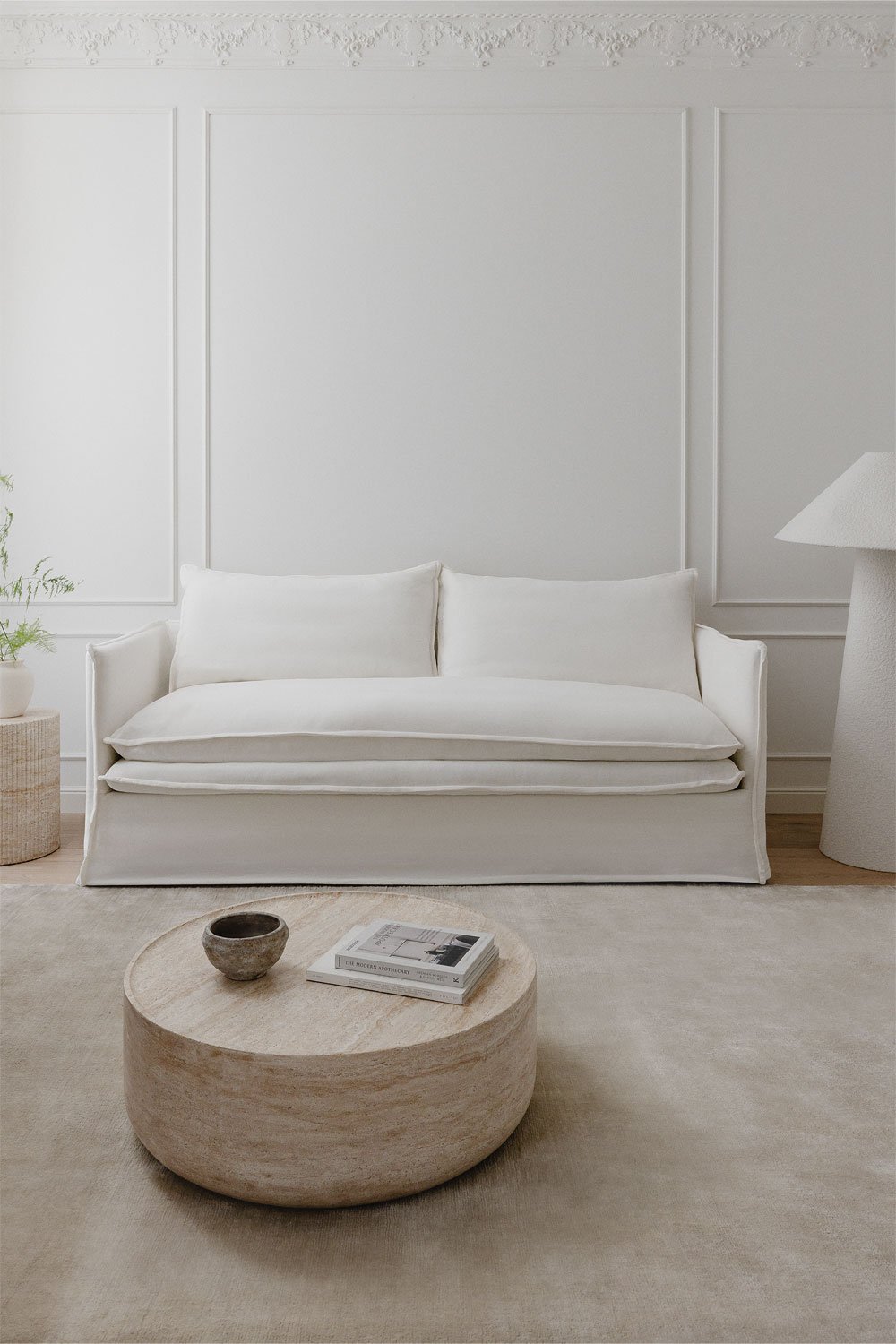Sofá de 3 plazas en lino y algodón Grace, imagen de galería 1
