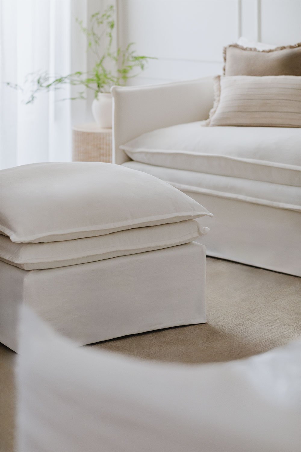 Módulos para sofá modular en lino y algodón Grace, imagen de galería 1