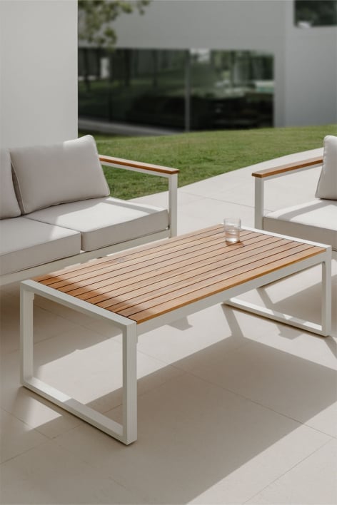 Mesa de centro para jardín rectangular 110x55 cm en aluminio Lipov