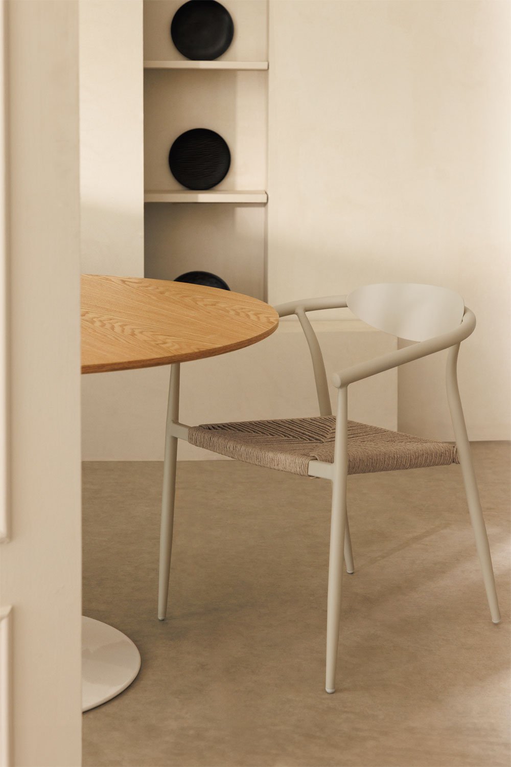 Silla de Comedor Apilable con Reposabrazos en Aluminio y Ratán Sintético Marsha       , imagen de galería 1