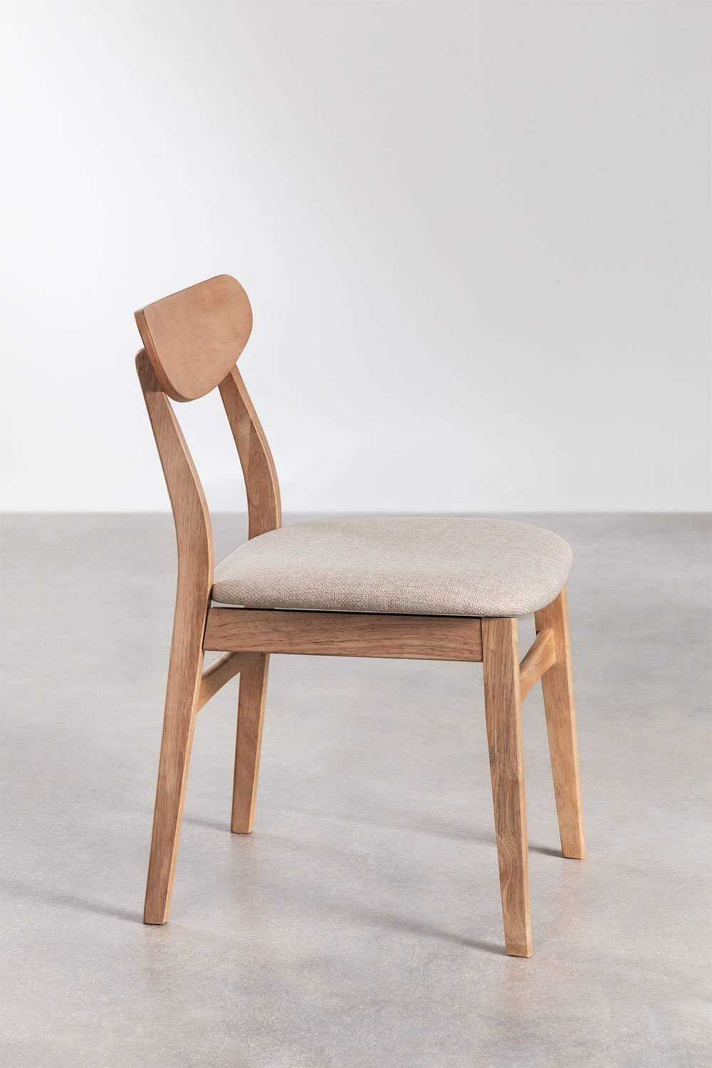 Pack de 4 sillas de comedor en tela y madera Cloda, imagen de galería 3