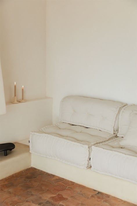 Sofá modular en algodón Yebel - Beige Crema
