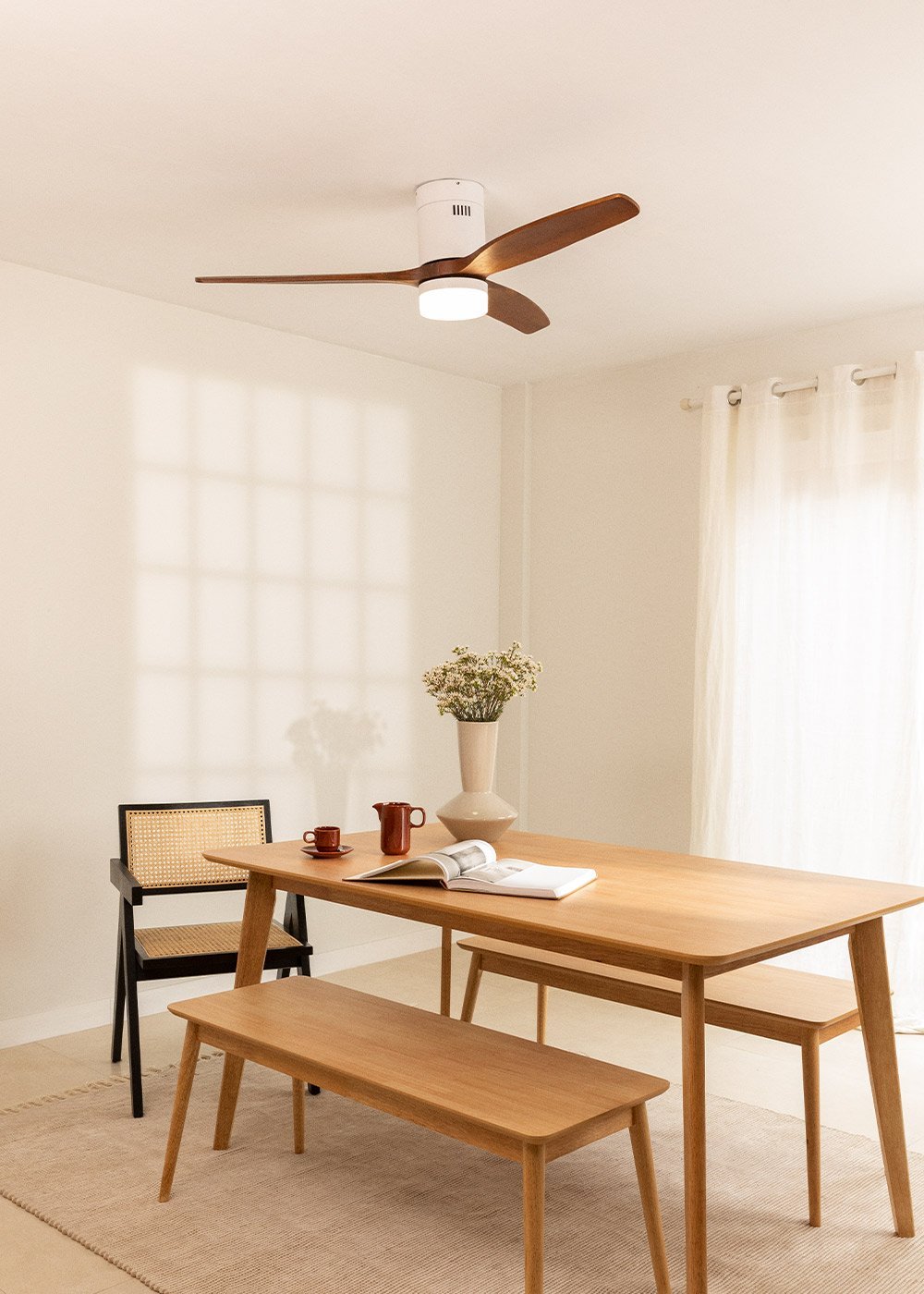 CREATE - WIND CALM - Ventilador de techo 40W silencioso Ø132 cm 100% madera, imagen de galería 2