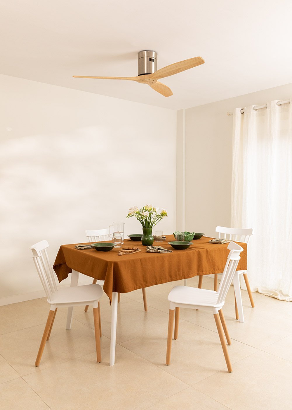 CREATE - WIND CALM - Ventilador de techo 40W silencioso Ø132 cm 100% madera, imagen de galería 1