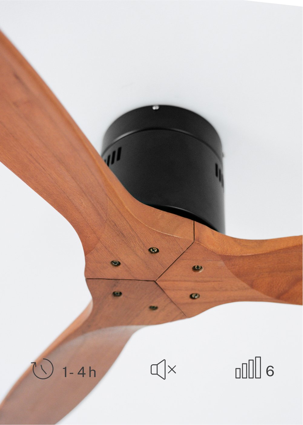 CREATE - WIND CALM - Ventilador de techo 40W silencioso Ø132 cm 100% madera, imagen de galer&iacute;a 4