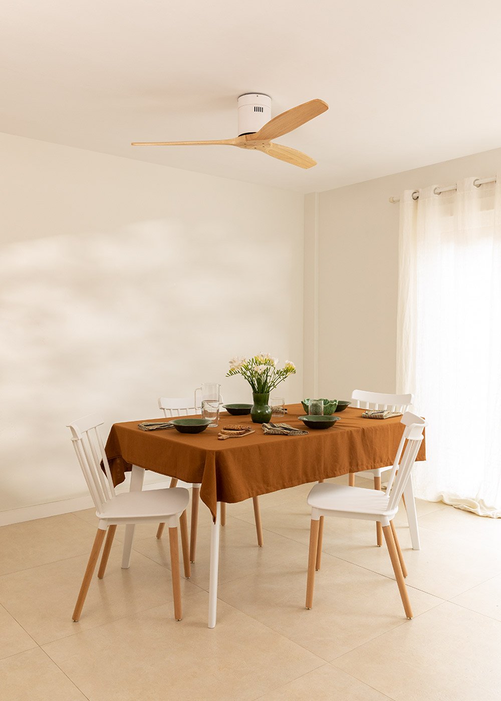 CREATE - WIND CALM - Ventilador de techo 40W silencioso Ø132 cm 100% madera, imagen de galería 1
