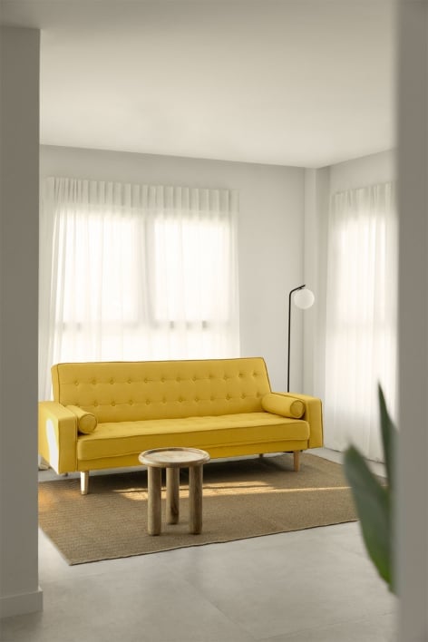 Sofá cama de 3 plazas Brion - Amarillo Curri