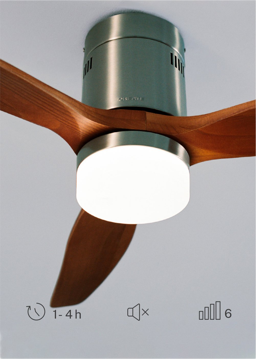 CREATE - WIND CALM - Ventilador de techo 40W silencioso Ø132 cm 100% madera, imagen de galer&iacute;a 4