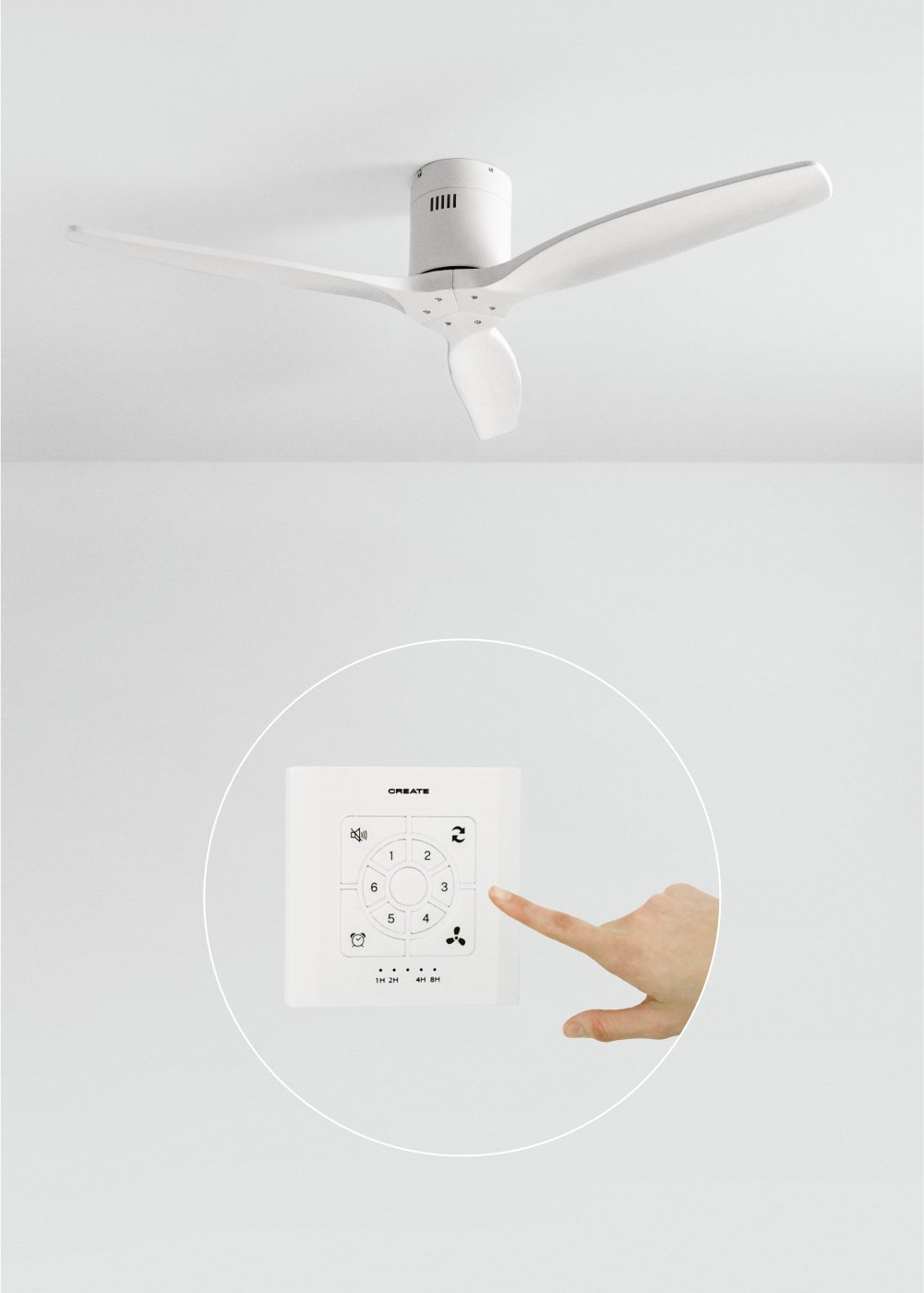 CREATE - WIND CALM - Ventilador de techo 40W silencioso Ø132 cm 100% madera, imagen de galería 1