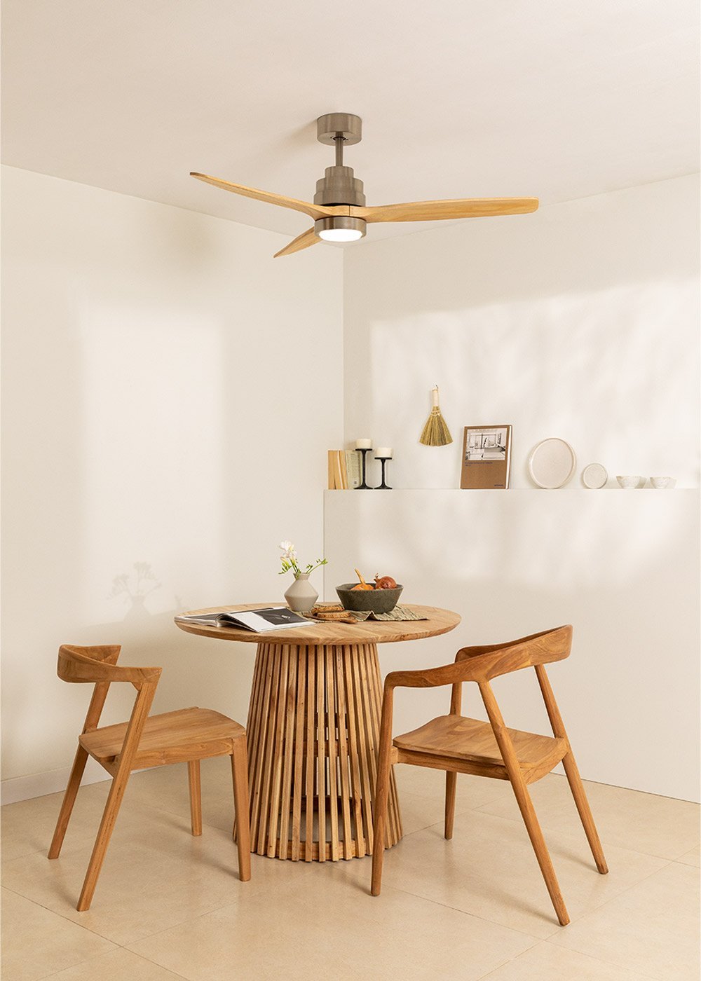 CREATE - WIND STYLANCE - Ventilador de techo 40W silencioso Ø132 cm 100% madera, imagen de galería 2
