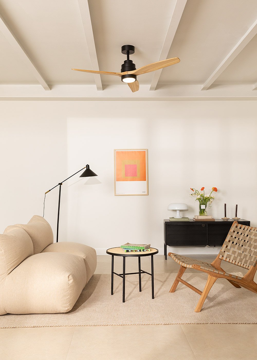 CREATE - WIND STYLANCE - Ventilador de techo 40W silencioso Ø132 cm 100% madera, imagen de galería 2