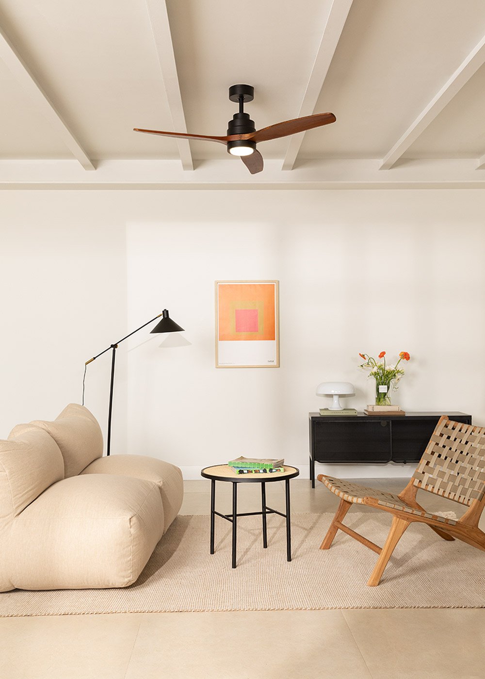 CREATE - WIND STYLANCE - Ventilador de techo 40W silencioso Ø132 cm 100% madera, imagen de galería 1