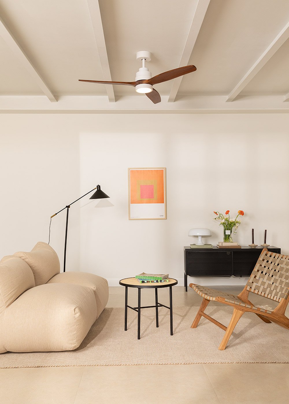 CREATE - WIND STYLANCE - Ventilador de techo 40W silencioso Ø132 cm 100% madera, imagen de galería 1