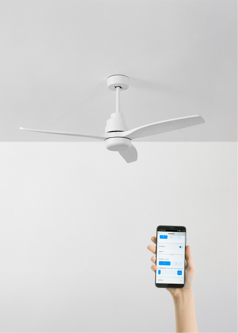 CREATE - WIND STYLANCE - Ventilador de techo 40W silencioso Ø132 cm 100% madera, imagen de galería 1