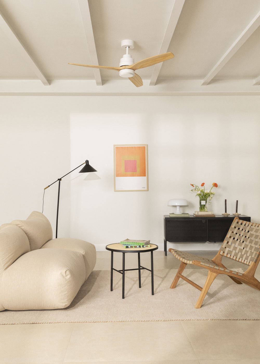 CREATE - WIND STYLANCE - Ventilador de techo 40W silencioso Ø132 cm 100% madera, imagen de galería 1