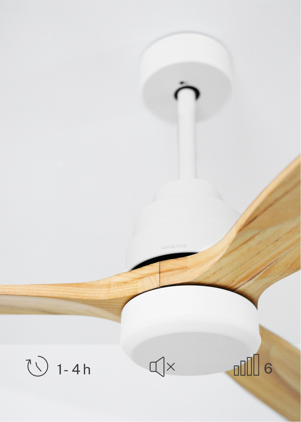 CREATE - WIND STYLANCE - Ventilador de techo 40W silencioso Ø132 cm 100% madera, imagen de galer&iacute;a 4